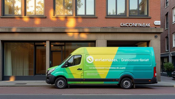 About Schoonmaak Meesters - company office exterior and cleaning van